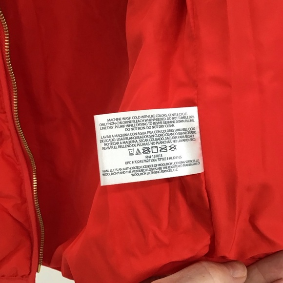 Woolrich Women’s Duck Down Puffer Vest Full Zip Insulated Pockets Red Size Med - Picture 2 of 6